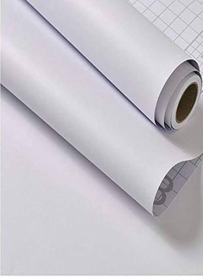 WALLFLY Decorative Wallpaper, Contact Paper White-Matte Finish Anti Oil & Waterproof Self Adhesive Wallpaper for Walls/Furniture-Counter top/Desk Cabinet Covering Wallpaper || (60 x 300 cm, 19.38 ft²) - Image 1